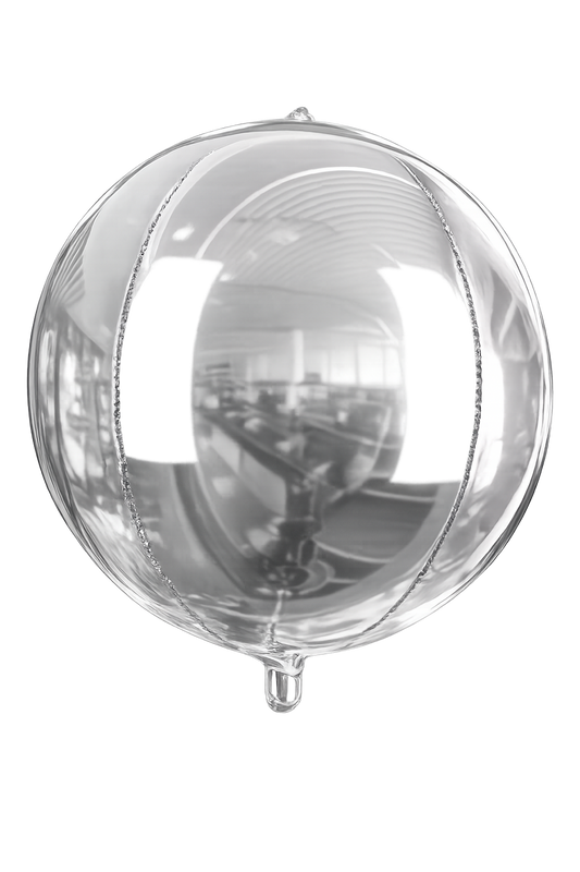 Ballon argenté 4D en aluminium 56 cm