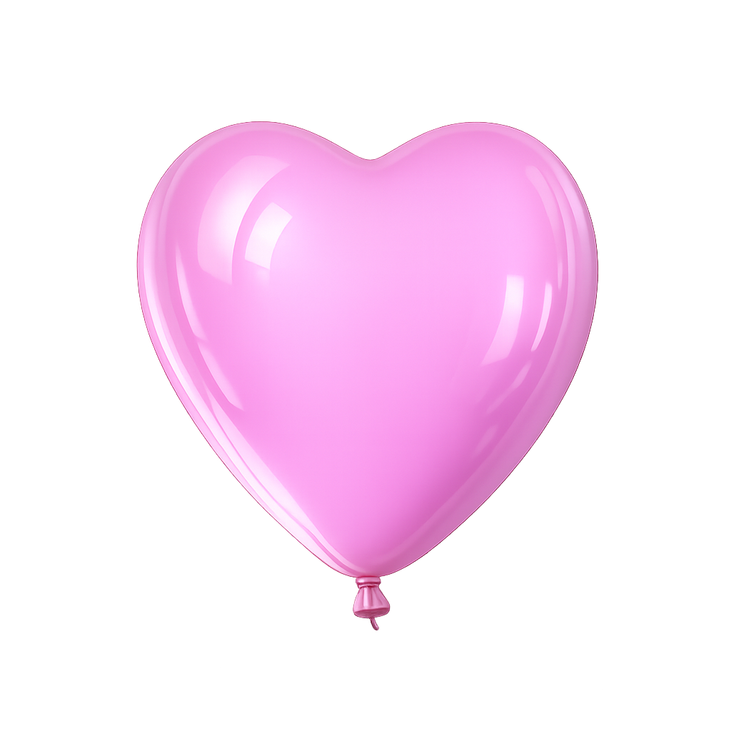 Ballons en latex en forme de cœur gonflés à l’hélium