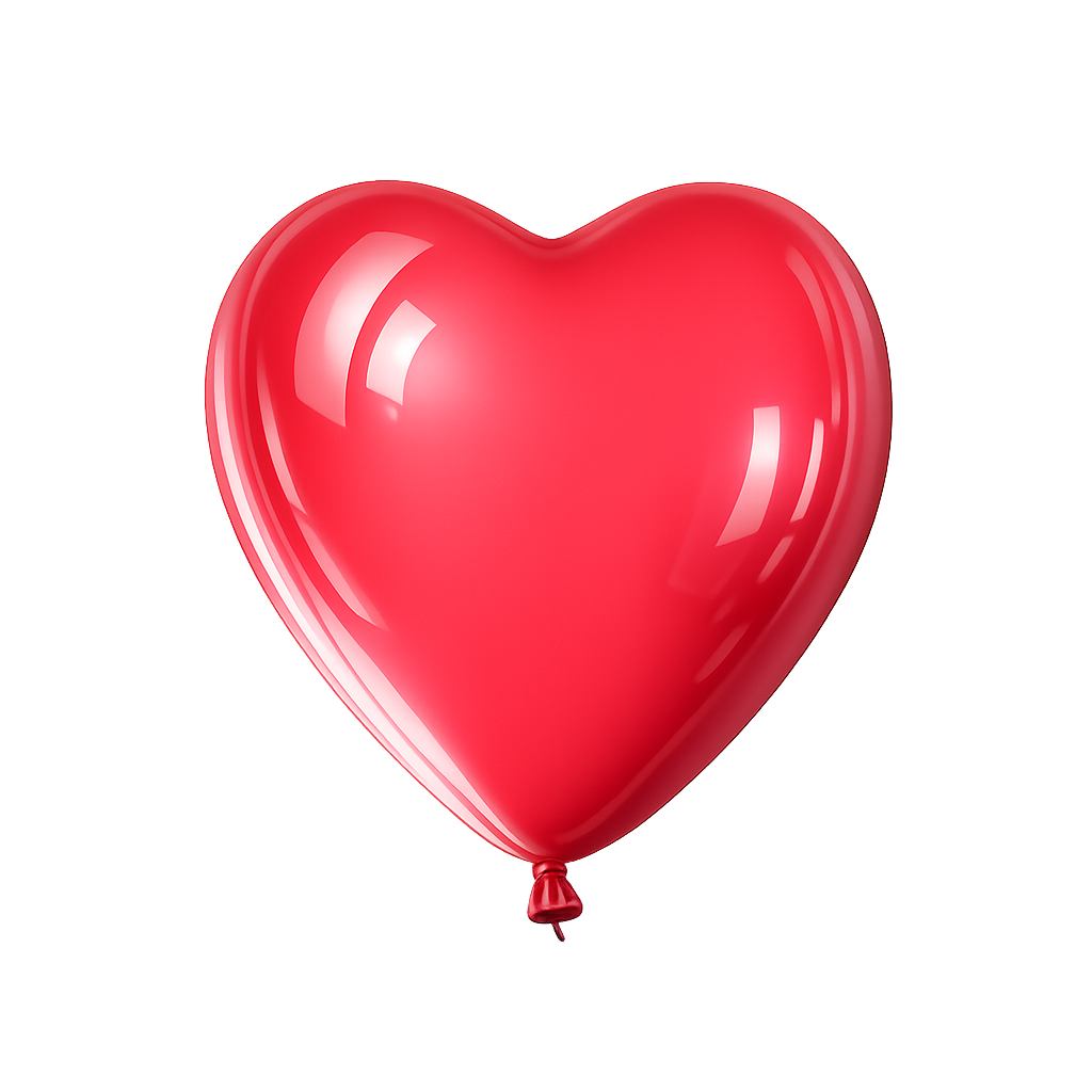 Ballons en latex en forme de cœur gonflés à l’hélium